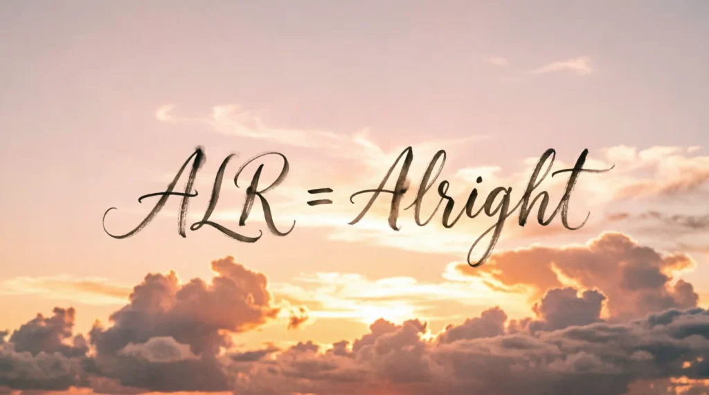 What Does “ALR” Mean?