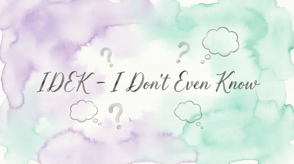 What Does “IDEK” Mean? 