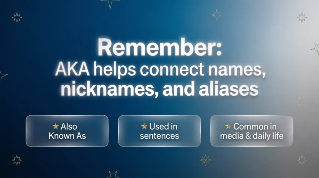 What Does AKA Mean?